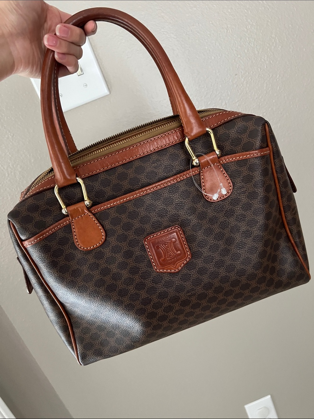 Vintage Celine Macadam Top-Handle Satchel